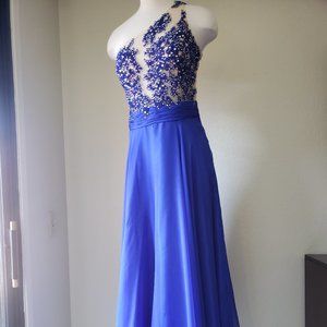 Aspeed Royal Blue With Sequined Top Prom/Gown
